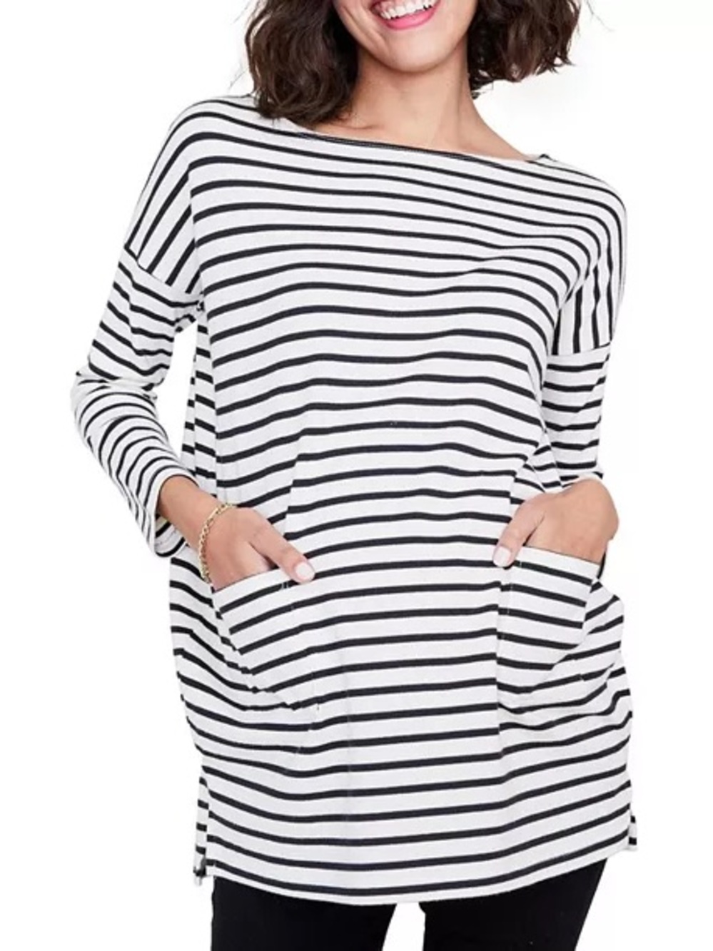 HATCH Collection The Bateau Top Striped Maternity Nautical Tunic Size 0 XS